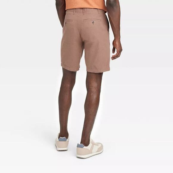 Men's 9" Slim Fit Flat Front Chino Shorts - Goodfellow & Co™, Brown, New- 34 - Picture 2 of 3